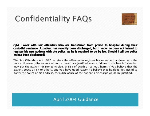 Confidentiality rights fo sex offenders